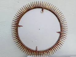 Miroir soleil vintage doré en métal – style années 60/70