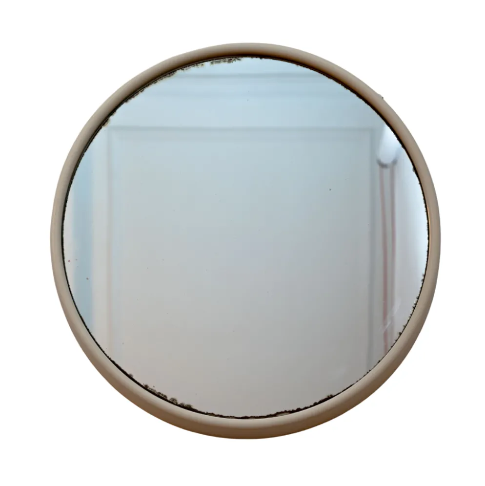 Miroir Space Age avec cadre en plastique blanc