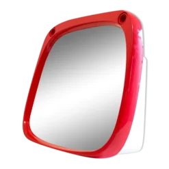 Miroir space age en plastique rouge vintage
