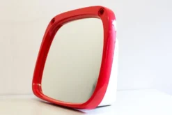 Miroir space age en plastique rouge vintage