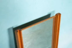 Miroir suédois minimaliste en bois de pin Japandi des années 70