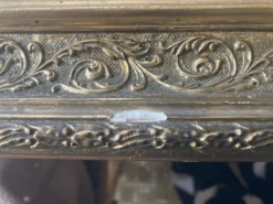 Miroir étain vintage cadre doré
