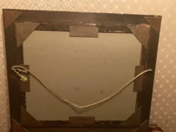 Miroir étain vintage cadre doré