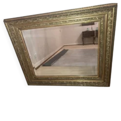 Miroir étain vintage cadre doré