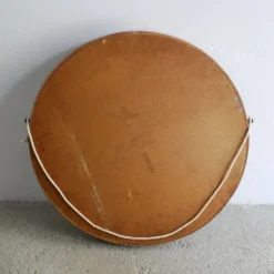 Miroir - Teck - Structure en bois avec laiton - Design italien vintage - Années 60