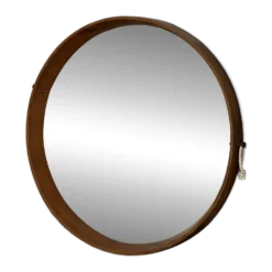 Miroir - Teck - Structure en bois avec laiton - Design italien vintage - Années 60