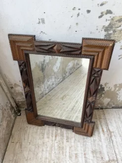 Miroir Tramp art 1900 folk art France