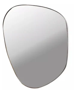 Miroir trapèze irrégulier organique laiton noir minimaliste 90x140cm