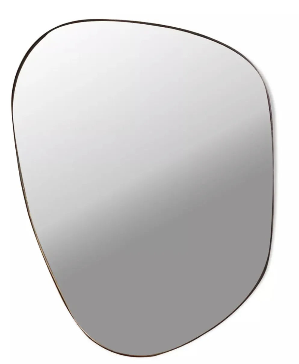 Miroir trapèze irrégulier organique laiton noir minimaliste 90x140cm