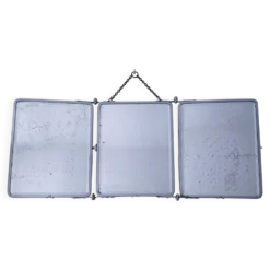Miroir triptyque chrome patine début XXème
