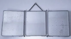 Miroir triptyque chrome patine début XXème