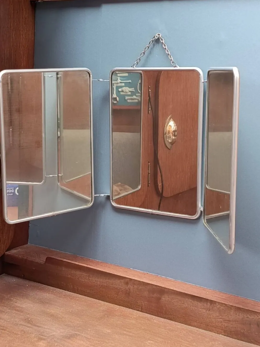 Miroir triptyque de barbier