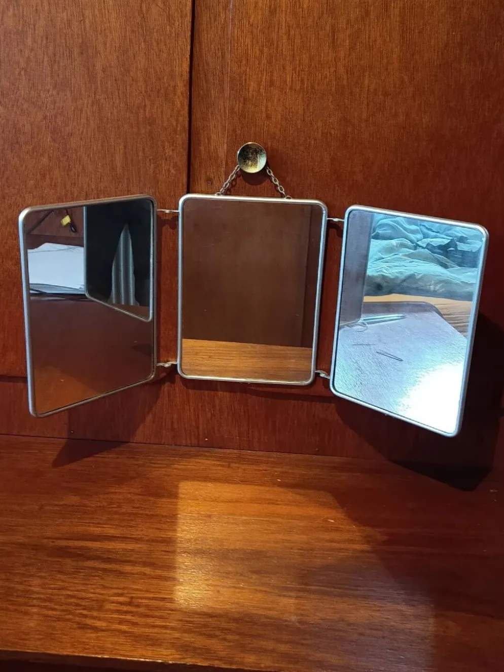 Miroir triptyque de barbier