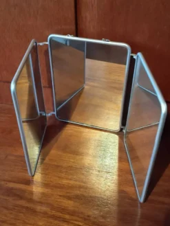 Miroir triptyque de barbier