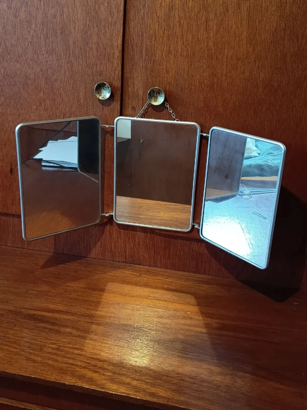 Miroir triptyque de barbier