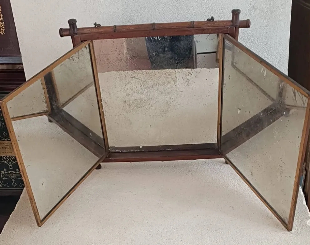 Miroir triptyque de barbier