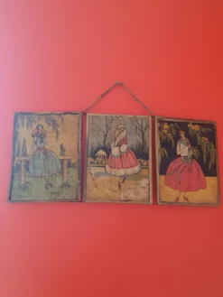 Miroir triptyque de barbier