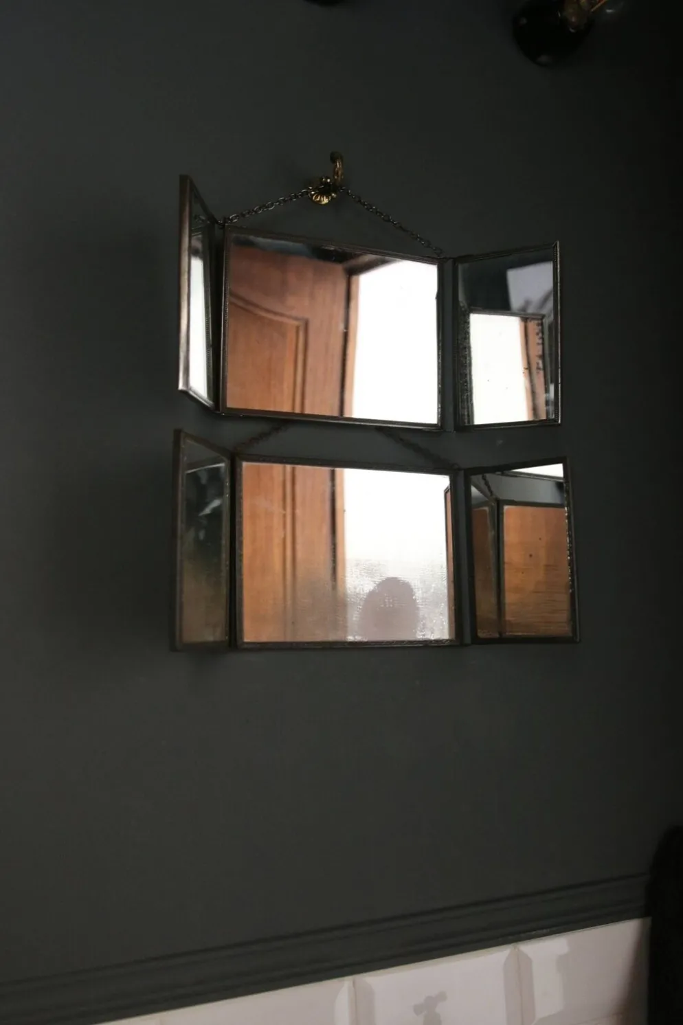 Miroir triptyque de barbier, Art Nouveau, circa 1900