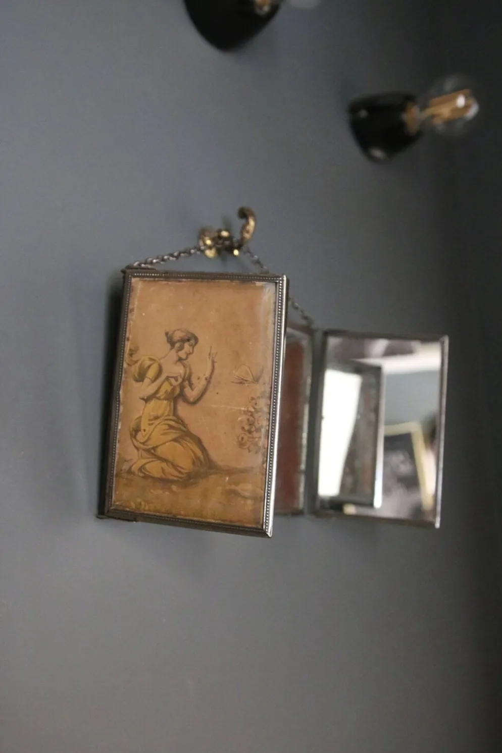Miroir triptyque de barbier, Art Nouveau, circa 1900