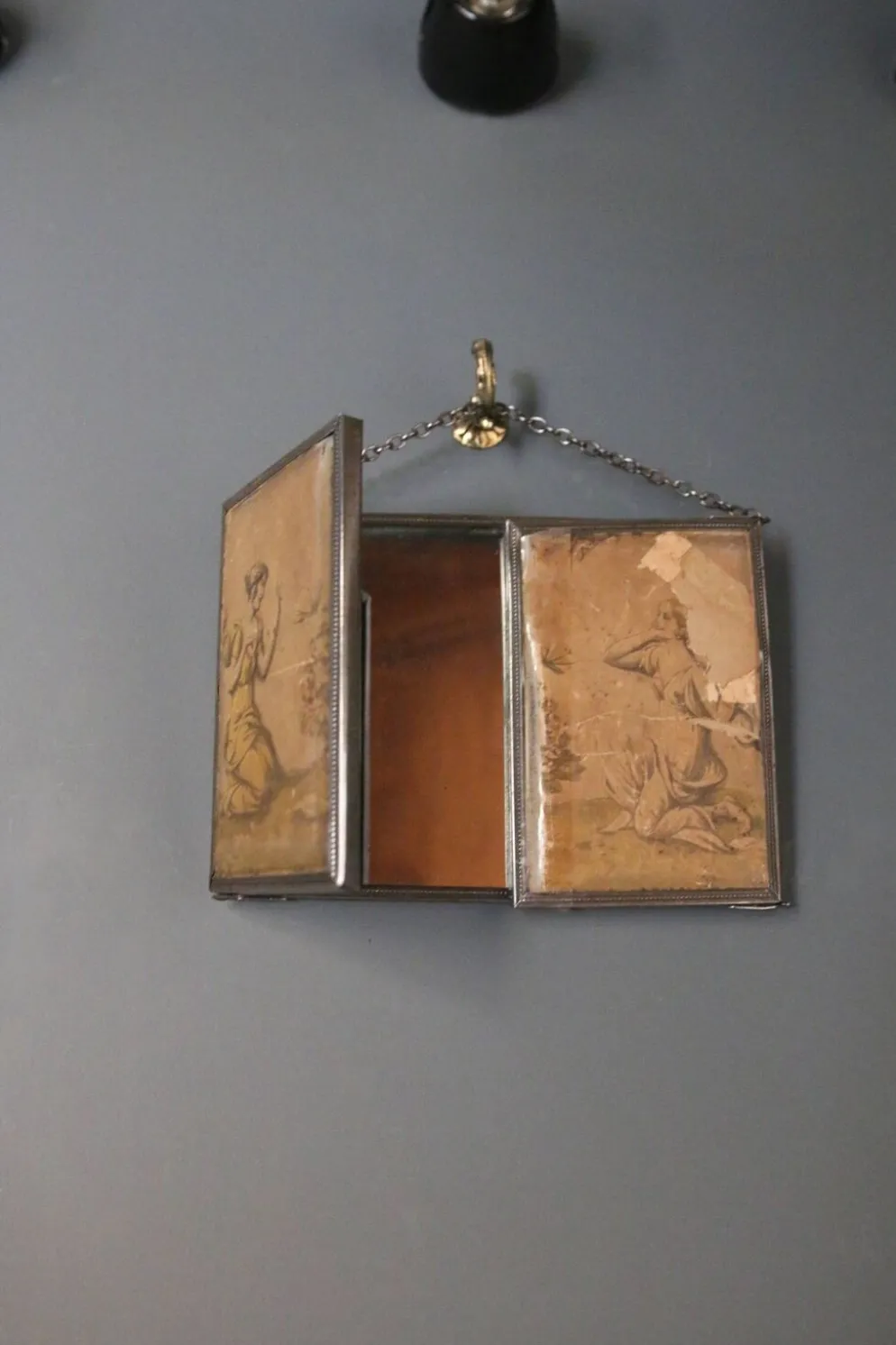 Miroir triptyque de barbier, Art Nouveau, circa 1900