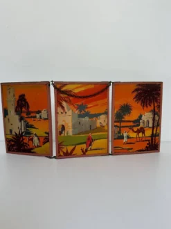 Miroir triptyque de barbier orientaliste, 1920