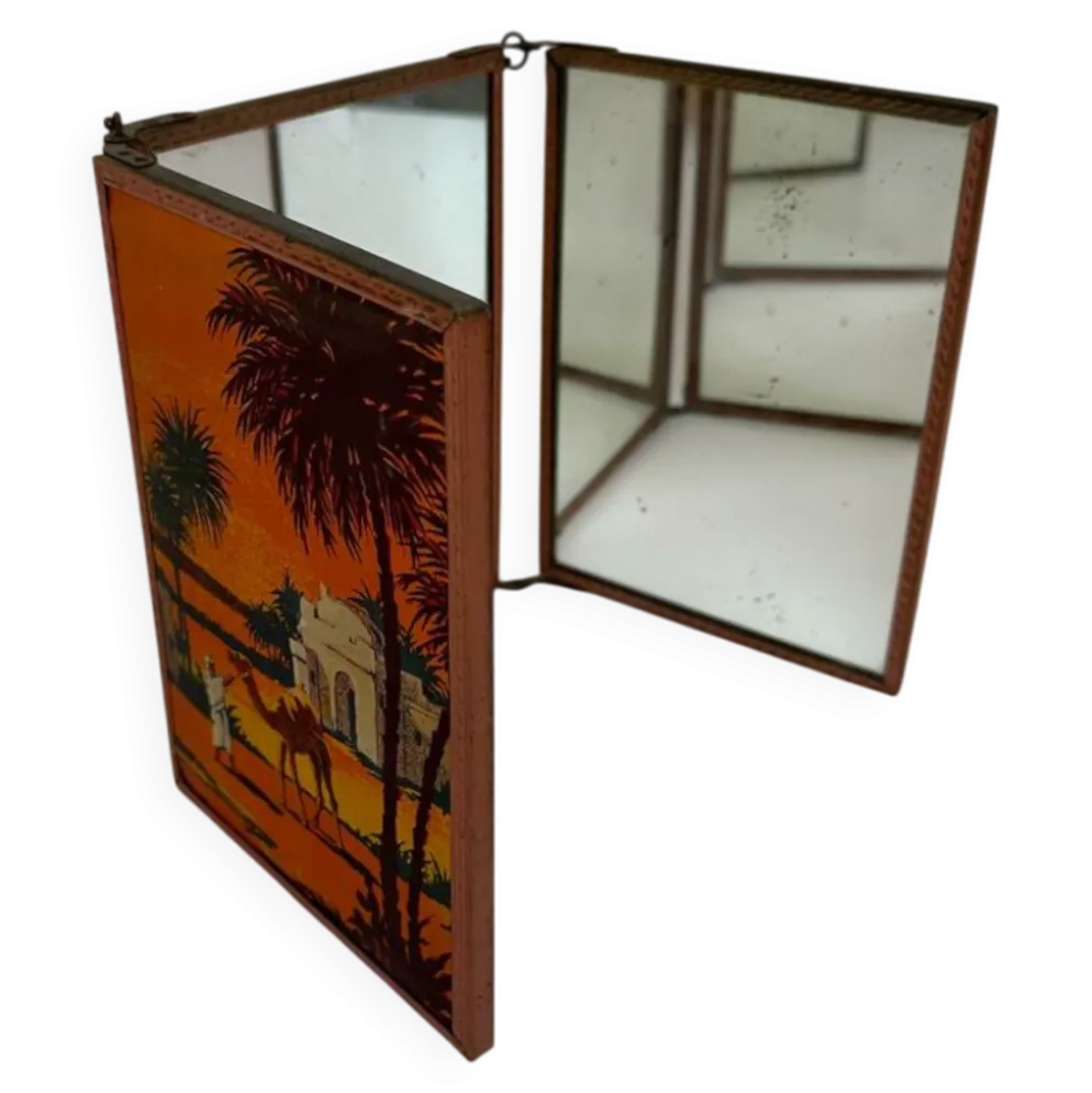Miroir triptyque de barbier orientaliste, 1920