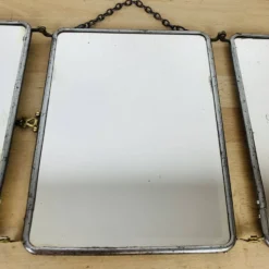 Miroir triptyque de barbier verre biseauté, vintage