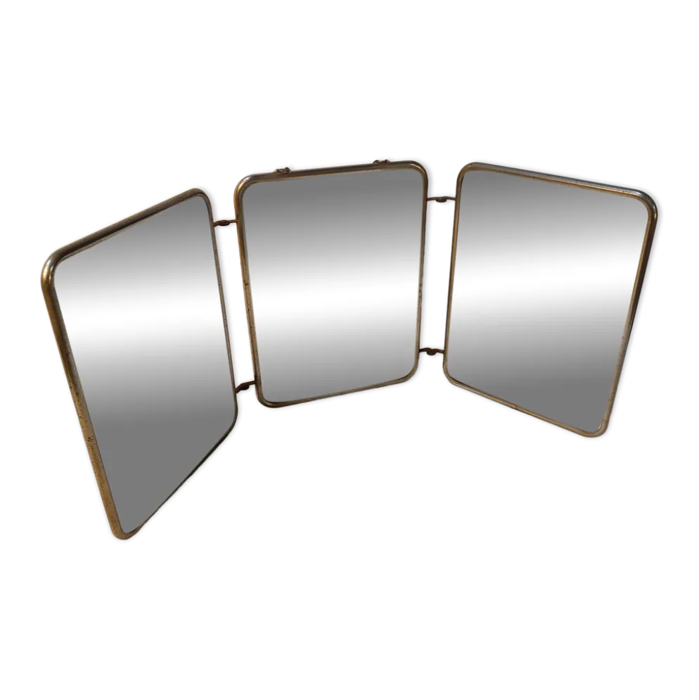 Miroir triptyque de barbier vintage