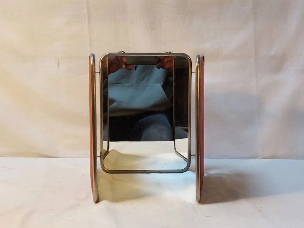 Miroir triptyque de barbier vintage