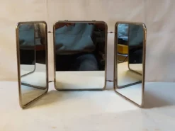 Miroir triptyque de barbier vintage