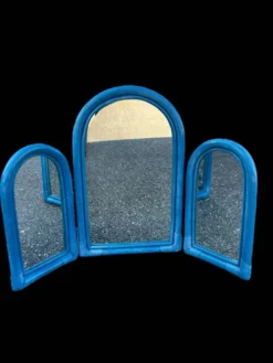 Miroir triptyque en osier