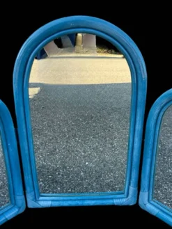 Miroir triptyque en osier