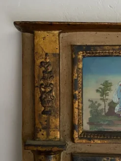 Miroir trumeau époque Restauration - Décor fixé sous verre