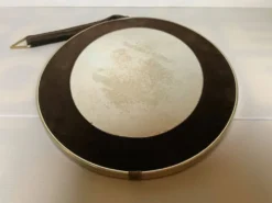 Miroir velours marron vintage