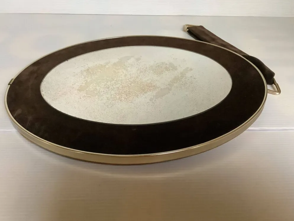 Miroir velours marron vintage