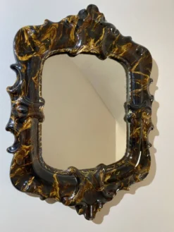 Miroir villeroy & boch – miroir céramique xixe – second empire 1860-18