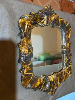 Miroir villeroy & boch – miroir céramique xixe – second empire 1860-18