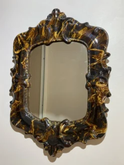 Miroir villeroy & boch – miroir céramique xixe – second empire 1860-18