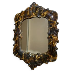 Miroir villeroy & boch – miroir céramique xixe – second empire 1860-18