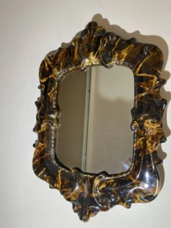 Miroir villeroy & boch – miroir céramique xixe – second empire 1860-18