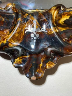Miroir villeroy & boch – miroir céramique xixe – second empire 1860-18
