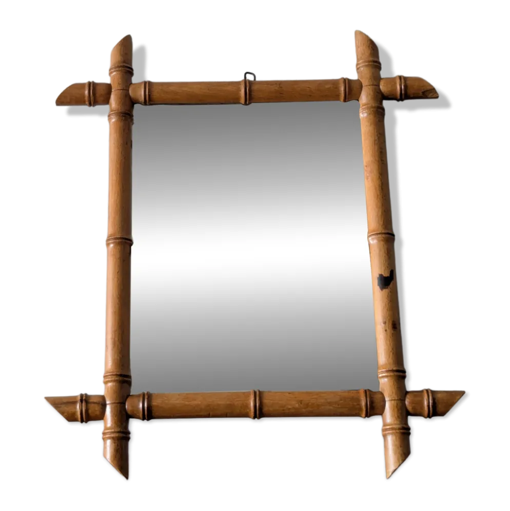Miroir vintage bambou