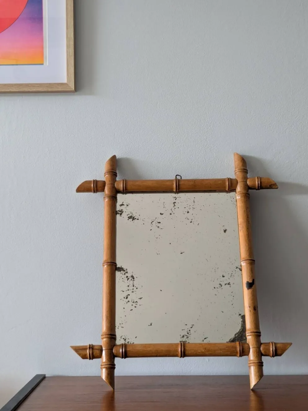 Miroir vintage bambou