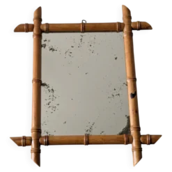Miroir vintage bambou