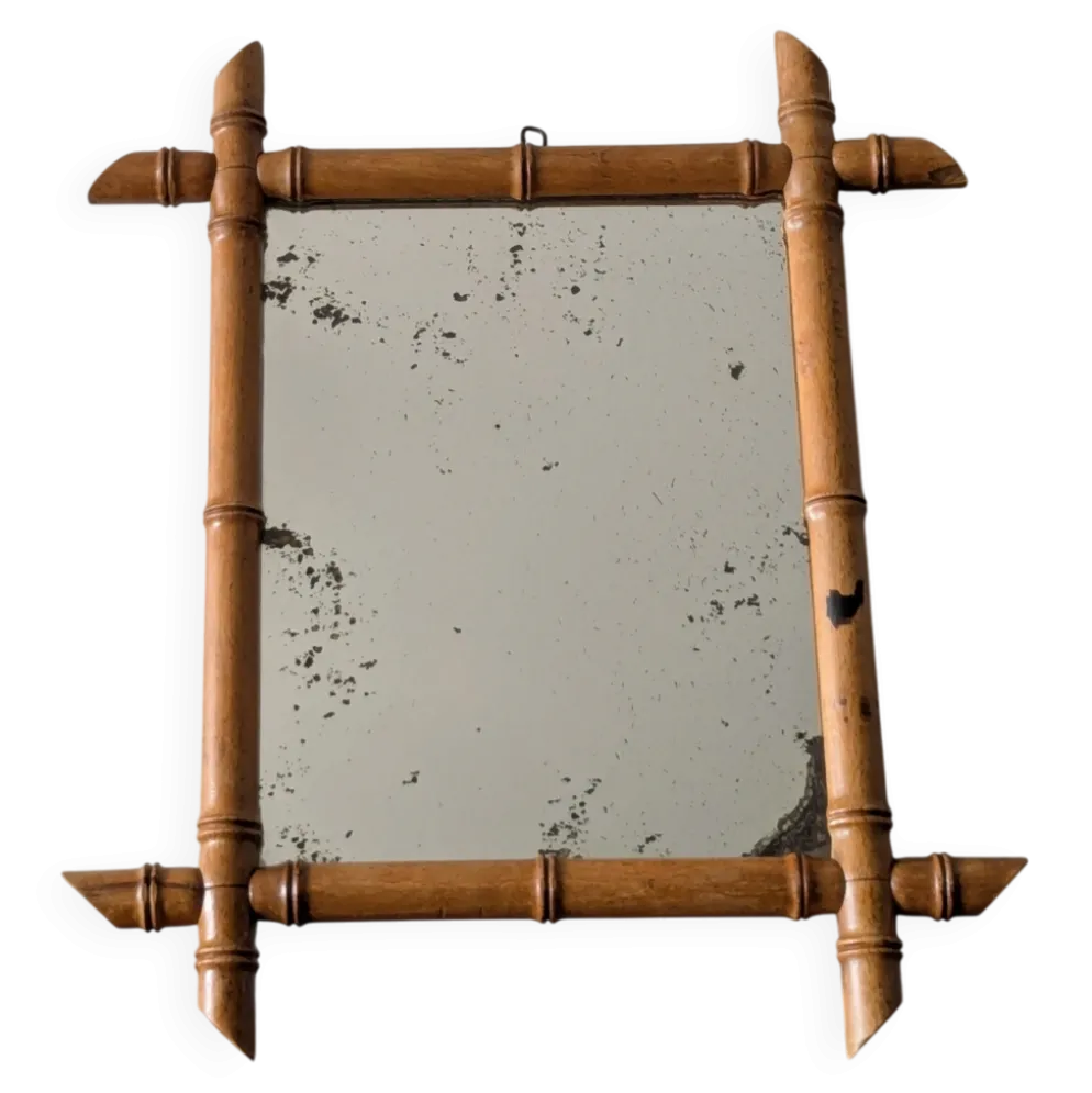 Miroir vintage bambou