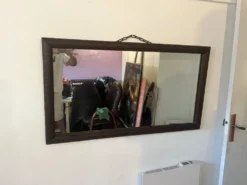 Miroir vintage cadre en bois massif gougé