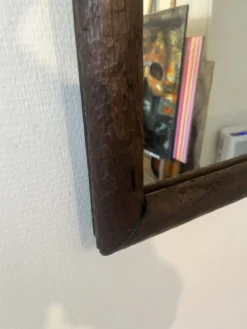 Miroir vintage cadre en bois massif gougé