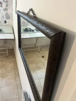 Miroir vintage cadre en bois massif gougé