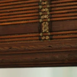 Miroir vintage carré en bambou et rotin boho 70 cm