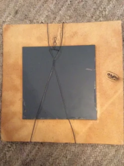 Miroir vintage des années 70-80 en béton signé - 30x30cm